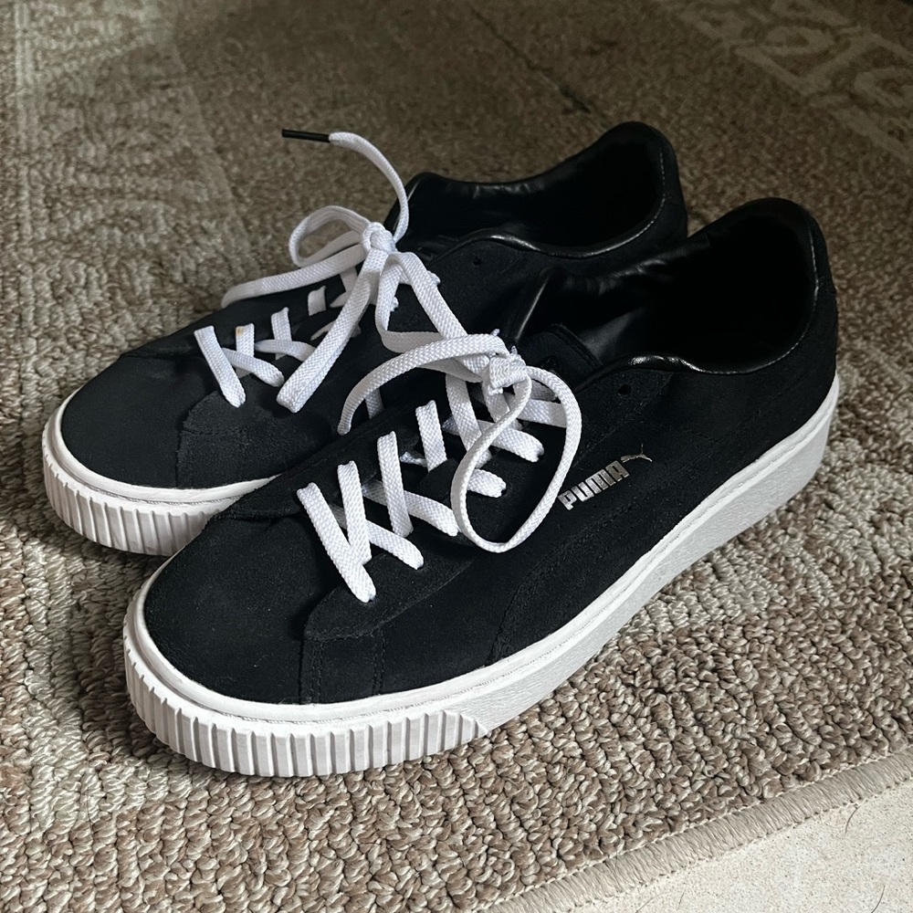 PUMA platform black suedes